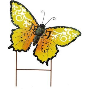 Metal Butterfly Garden Stakes - Spring Decorative Yard Signs - Indoor Outdoor